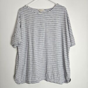 Seasalt Cornwall Bryher View T-Shirt Size US 16 Organic Cotton Nautical‎ Striped